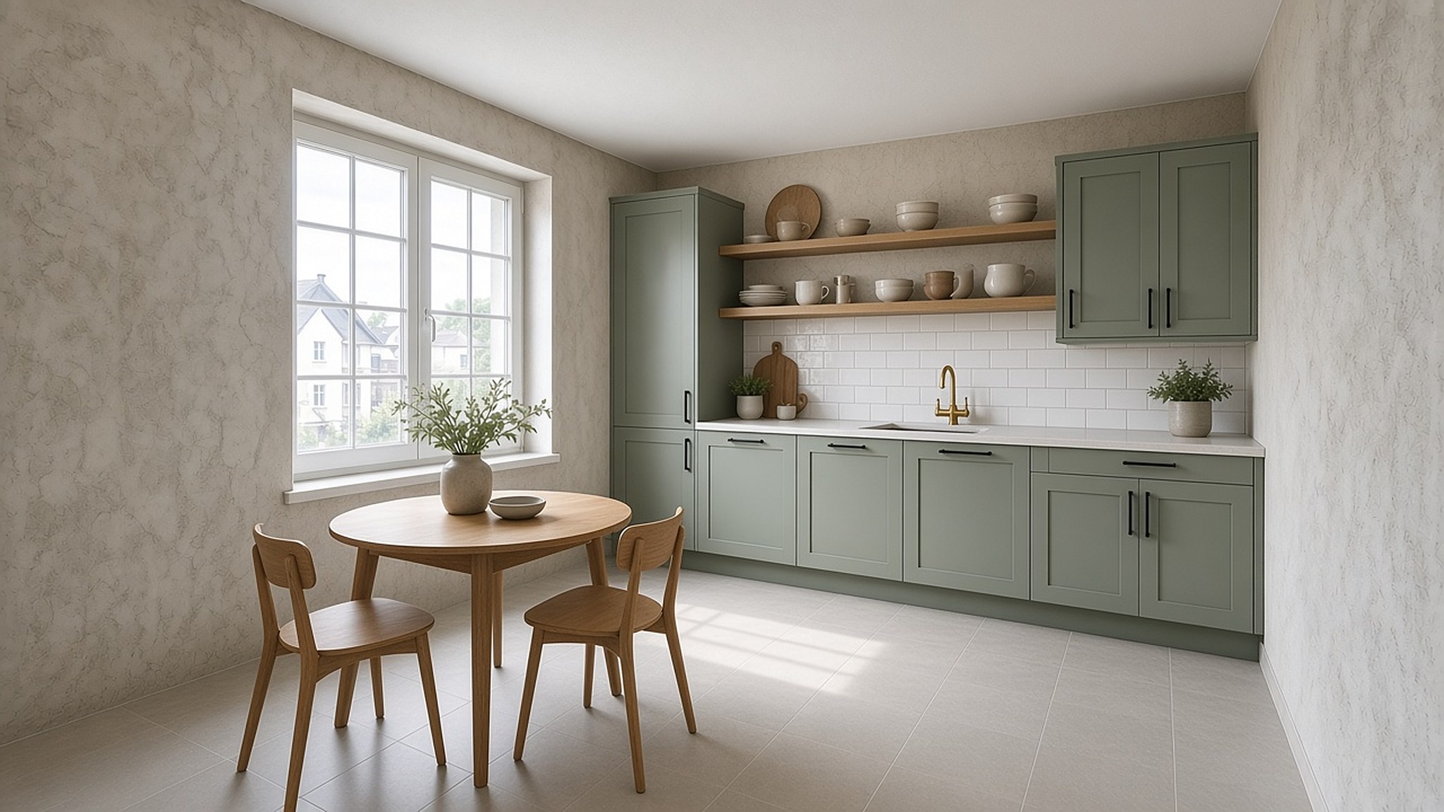 Cozinha moderna decorada com virtual staging (depois)
