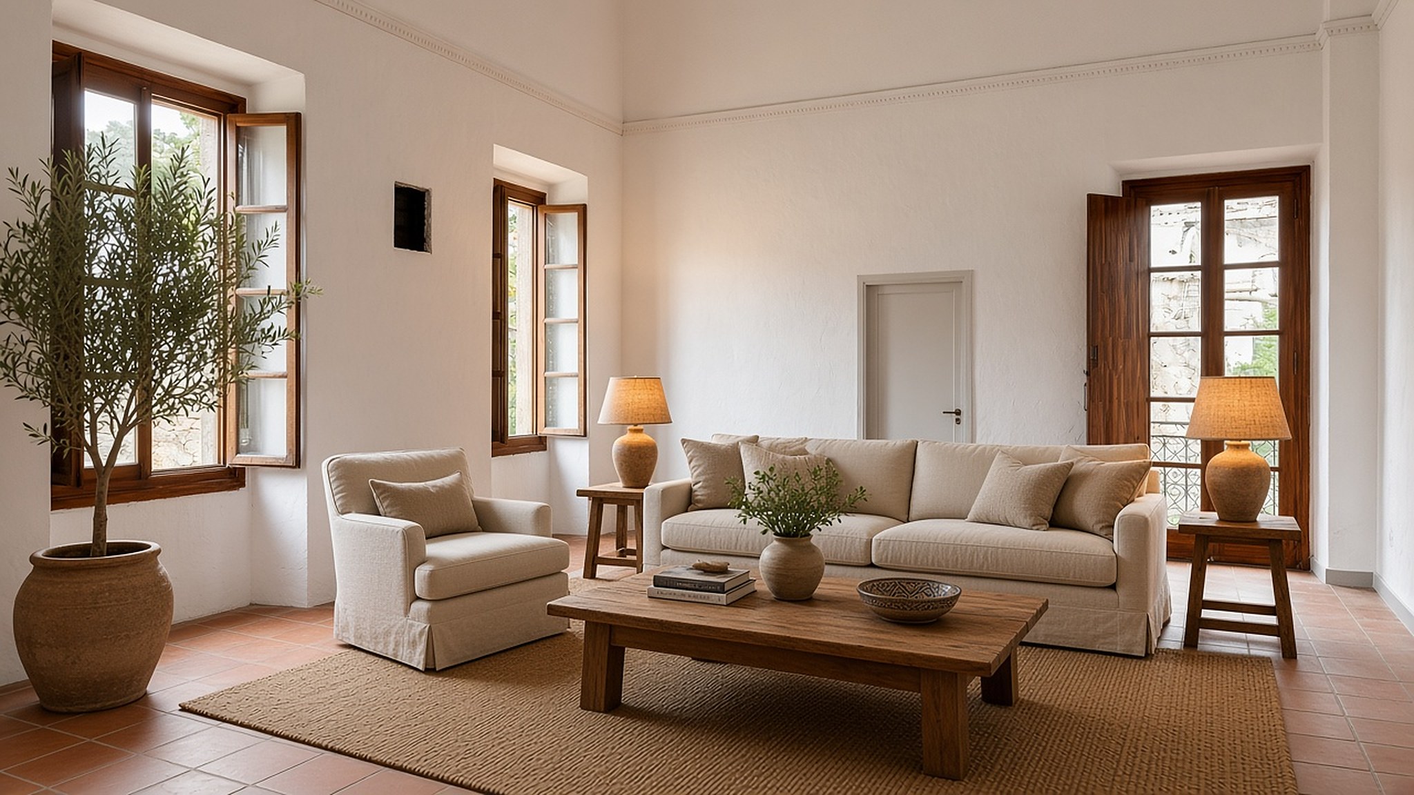 Sala decorada com virtual staging (depois)
