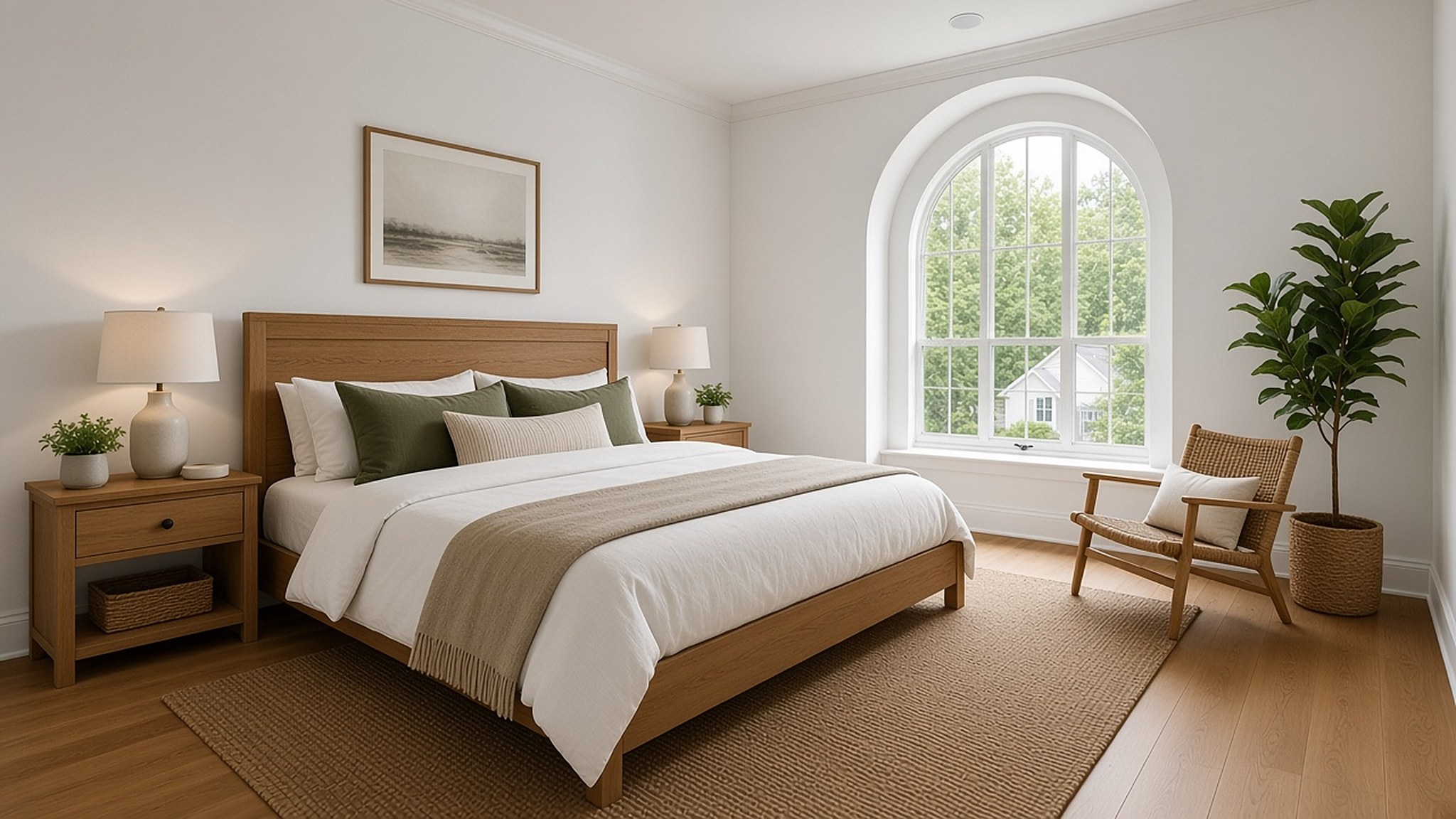 Quarto decorado com virtual staging (depois)